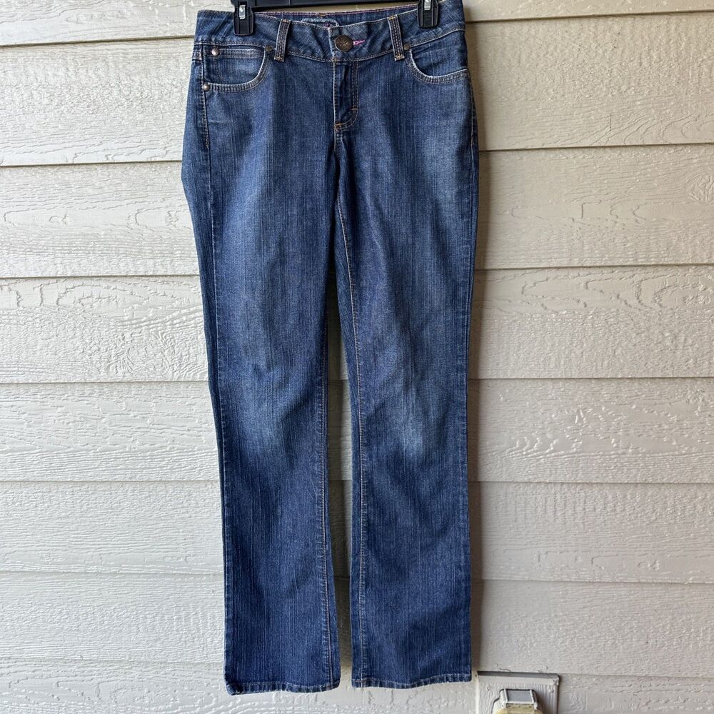 Y2K Wrangler Premium Patch Pink Label Women's Low Rise Cowgirl Jeans 30x35 Tall